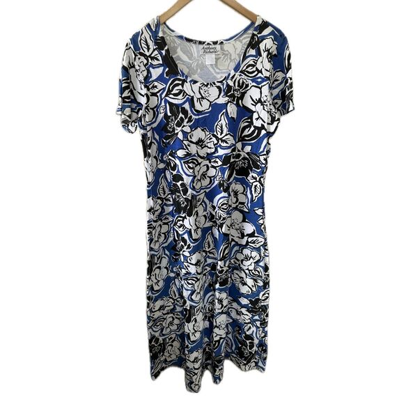 Anthony Richards Hawaiian 100% Cotton Aloha Tropical Floral Midi Dress L - Picture 1 of 6